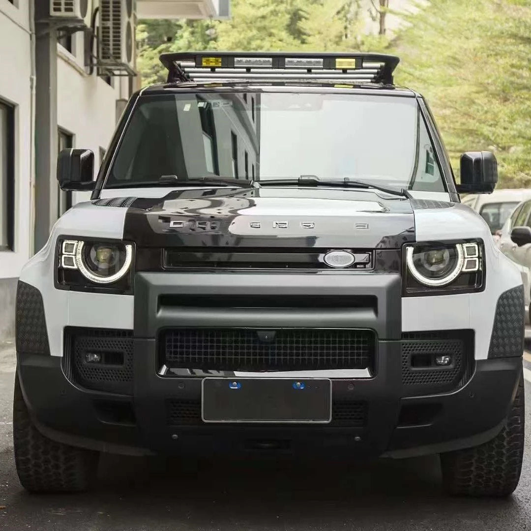 Glossy Black Front Bumper Protective Bar for Land Rover Defender 90 110 2021+ Matte Black Trim Cover Car Styling Accessories