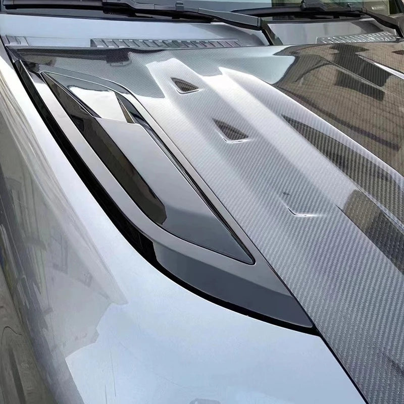 For Land Rover Defender 90/110/130 2020-2025 Front Bonnet Air Intake Grille Cover Gloss Black Hood Vent Trim Car Accessories
