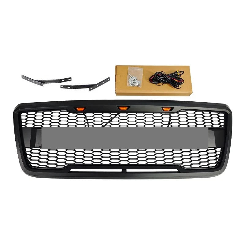 Matte Black Grille for Ford F-150 F150 2004-2008 Raptor Style Racing Grills LED Grill ABS Plastic Conversion Kit Car Accessories