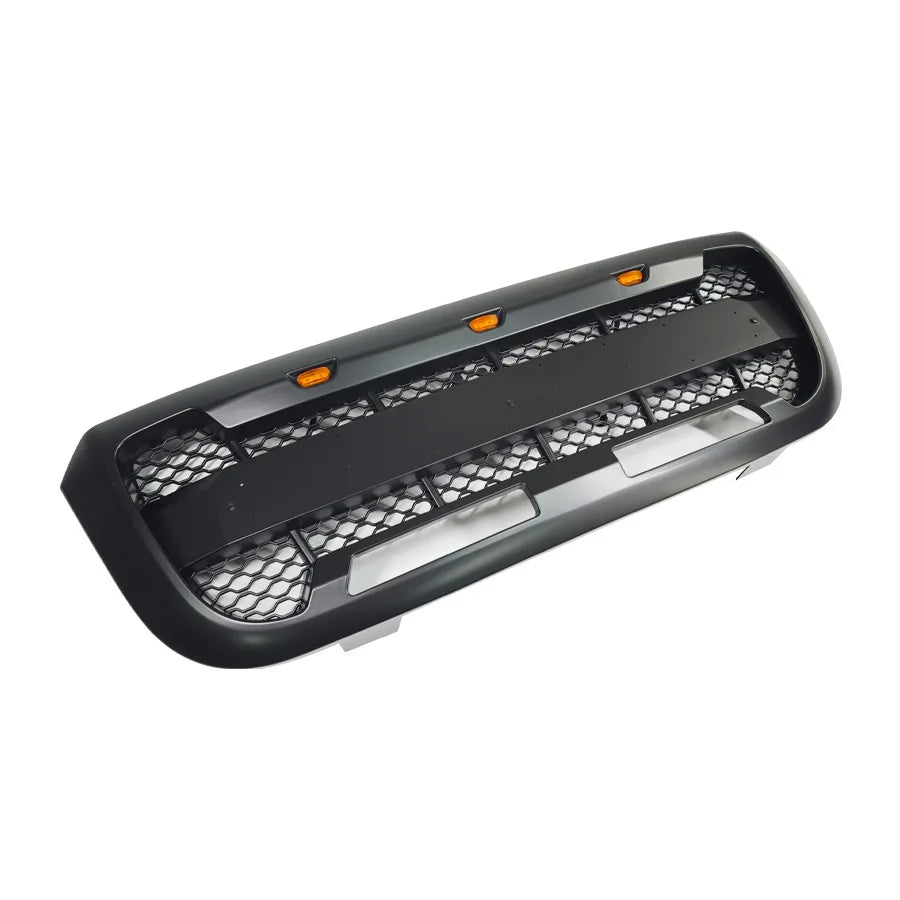 For Ford Ranger 2004-2011 RP Style Off-Road Grille ABS Honeycomb Insert Grill with Amber LED Marker Lights Racing Grills Styling