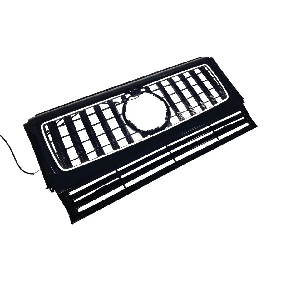 For Mercedes Benz G-Class W463 2004-2018 GT Style Grille LED Illuminated Front Grill Vertical Slat Racing Grills ABS Car Styling