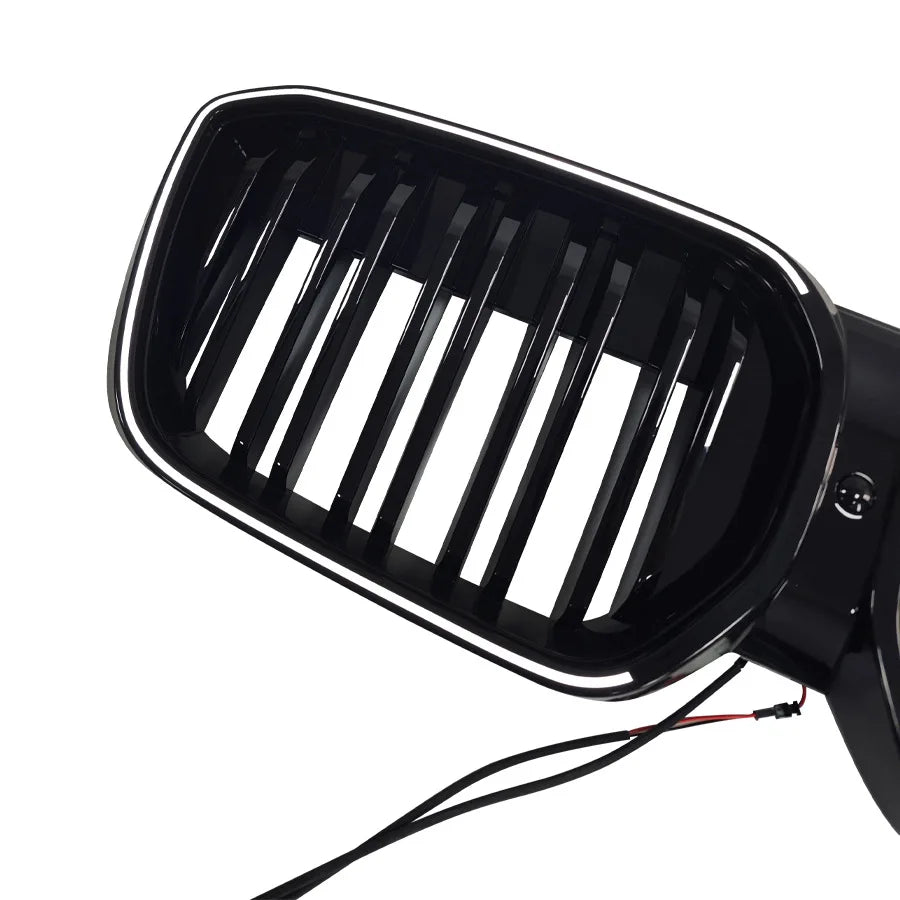 For 2021-2026 BMW iX3 Dual-Line Grill Gloss Black LED Illuminated Front Grille Direct Replacement Racing Grills Car Styling