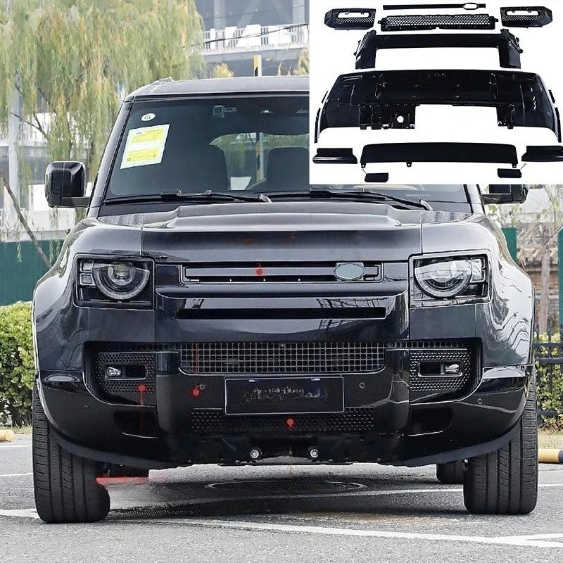 For 2020-2024 Land Rover Defender L663 Blackout Kit 007 Style Front Rear Bumper Trim Set Fog Light Frame Guard Car Styling