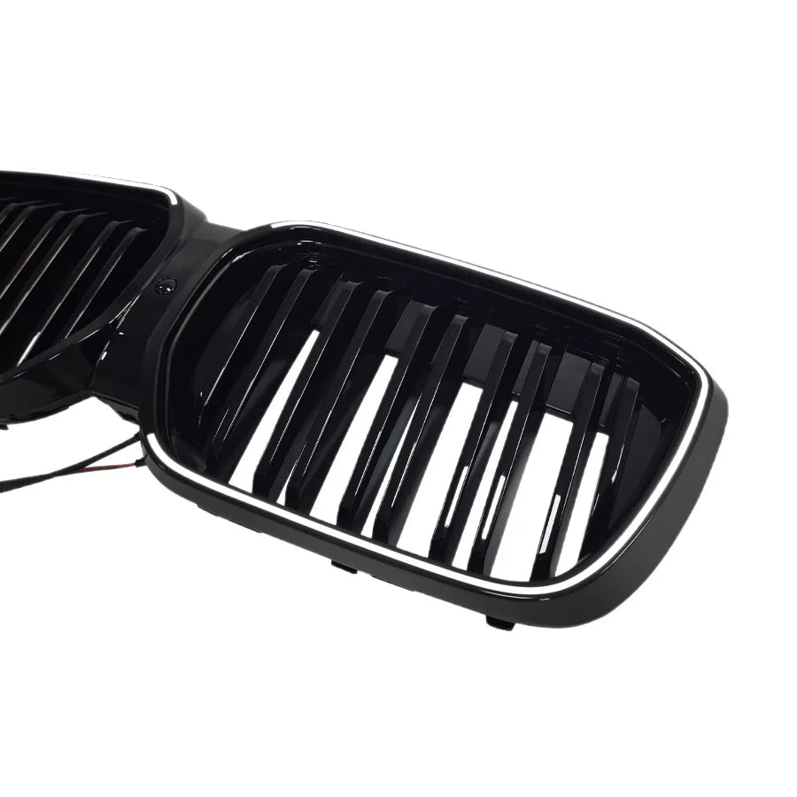 For 2021-2026 BMW iX3 Dual-Line Grill Gloss Black LED Illuminated Front Grille Direct Replacement Racing Grills Car Styling