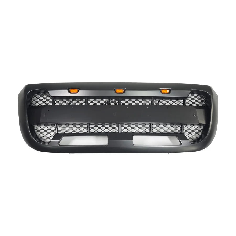 For Ford Ranger 2004-2011 RP Style Off-Road Grille ABS Honeycomb Insert Grill with Amber LED Marker Lights Racing Grills Styling