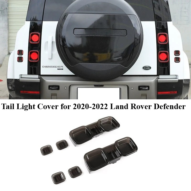 For 2020-2022 Land Rover Defender Smoked Black Tail Light Cover Lamp Shell Rear Light Housing Trim 6-Piece Set Car Accessory