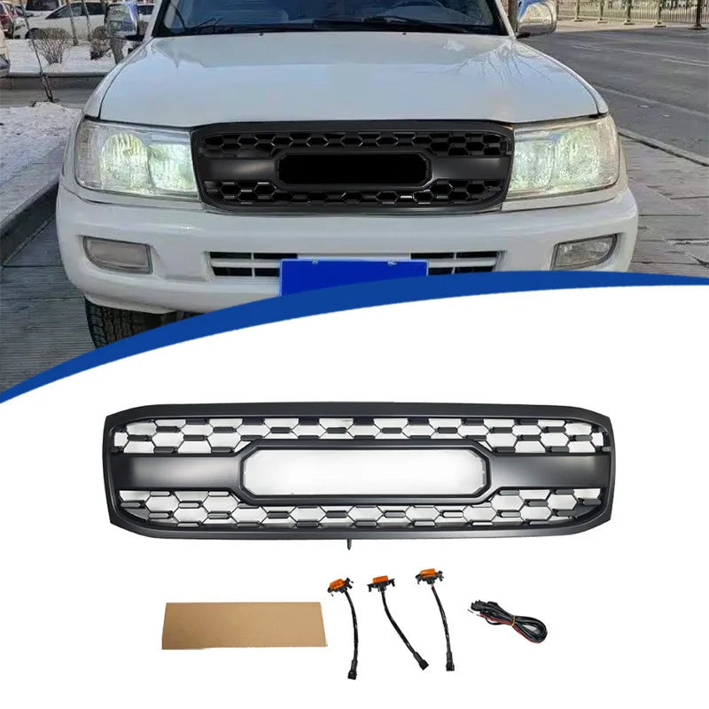 For 1998-2002 Toyota Land Cruiser LC100 FJ100 TRD Style Front Grille ABS Grill Replacement Racing Grills Car Accessories Styling