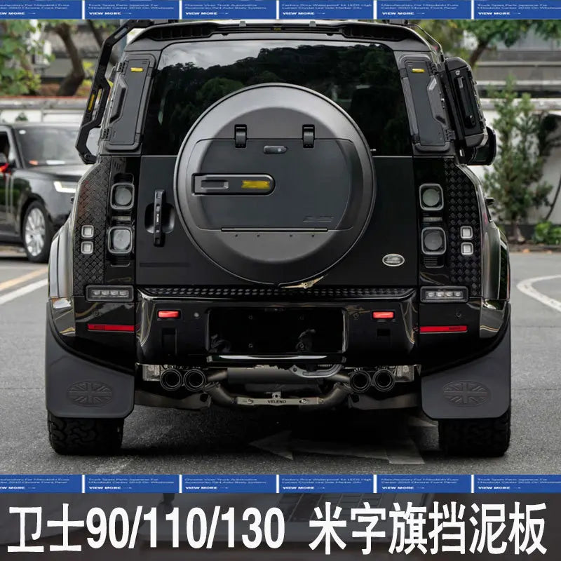 Wide Mud Flaps for Land Rover New Defender 110 90 130 2020+ Rear Tire Splash Guards Mudguards Union Jack Flag Pattern Accessory