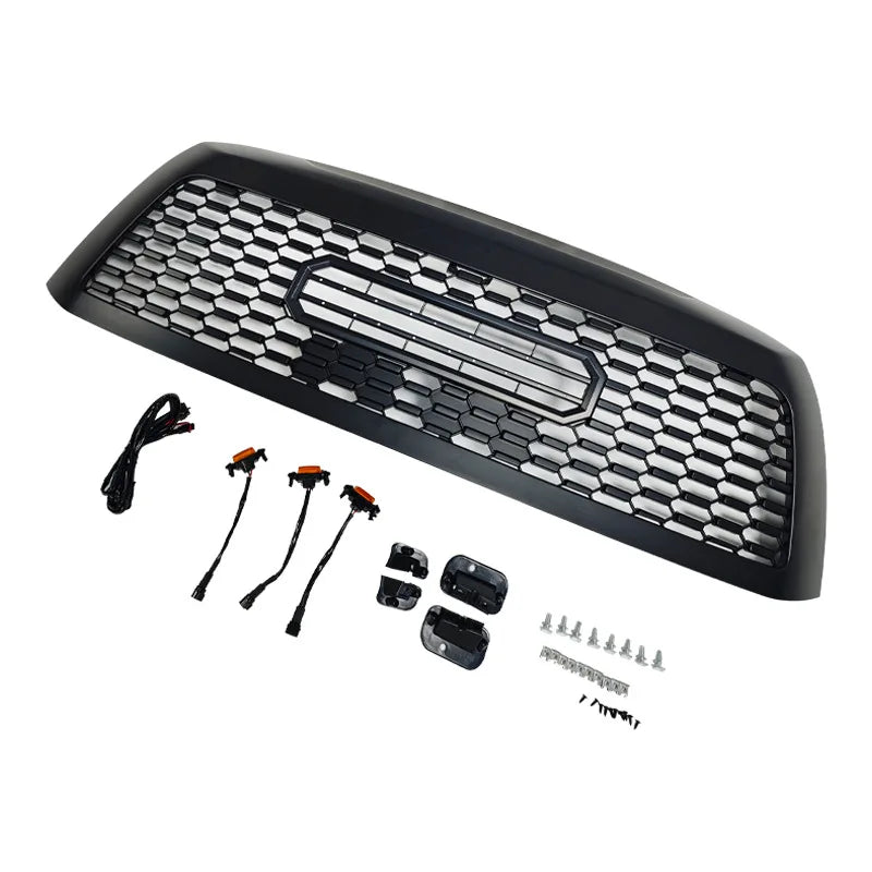 TRD Pro Style Front Grille Bumper for Toyota Sequoia 2008-2018 2nd Generation Grille ABS Black Replacement Car Racing Grills