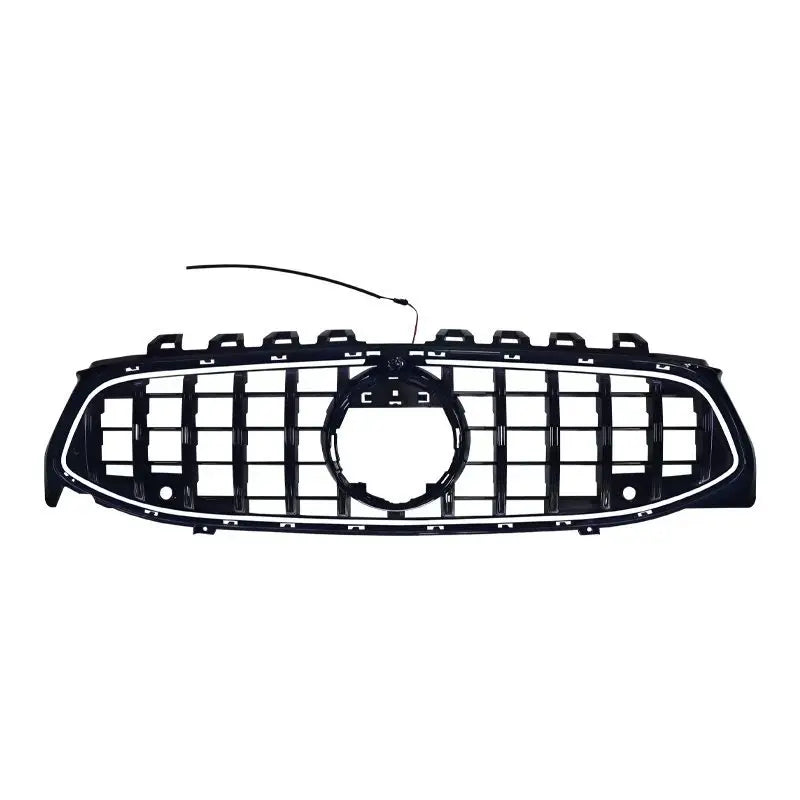 Front Grille Bumper for Mercedes Benz A-Class W177 2019-2023 GT Panamericana Style Grille with White LED Lights Racing Grills