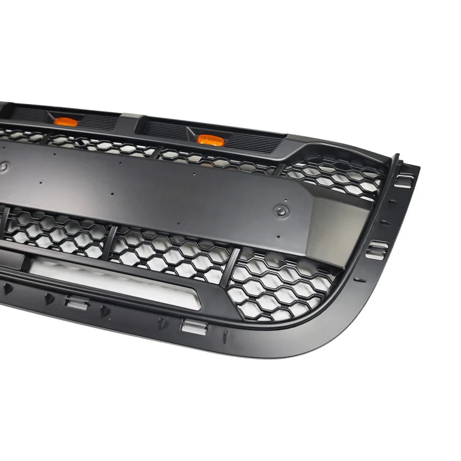 For 2001-2003 Ford Ranger RP Style Front Grille ABS Black Replacement Grill with Amber Lights Racing Grills Car Accessories