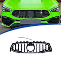 Front Grille Bumper for Mercedes Benz A-Class W177 2019-2023 GT Panamericana Style Grille with White LED Lights Racing Grills