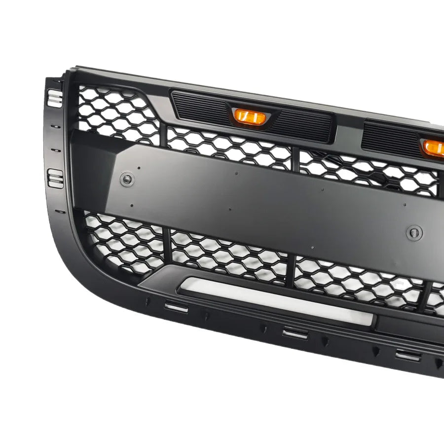 For 2001-2003 Ford Ranger RP Style Front Grille ABS Black Replacement Grill with Amber Lights Racing Grills Car Accessories