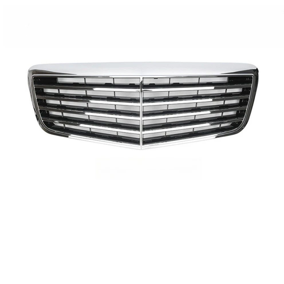 Front Bumper Grills Center Hood Grill for Mercedes-Benz E-class W211 2007-2009 Mesh Racing Grills Vertical Bar Car Accessories