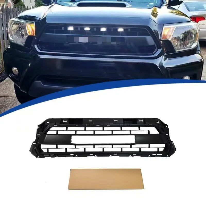 Front Bumper Grill for 2012-2015 Toyota Tacoma TRD Style Grill ABS Black Replacement Racing Grills Off-road Car Accessories