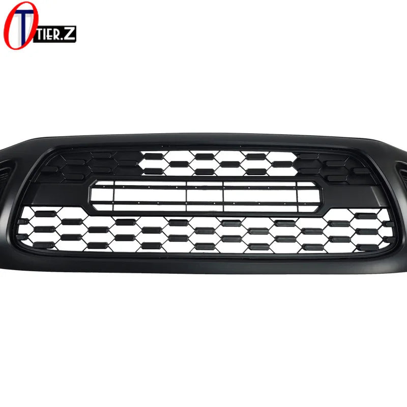 Honeycomb Front Grille Black Mesh Grill with LED Lights Racing Grills for 2001-2004 Toyota Tacoma TRD Style ABS Car Accessories