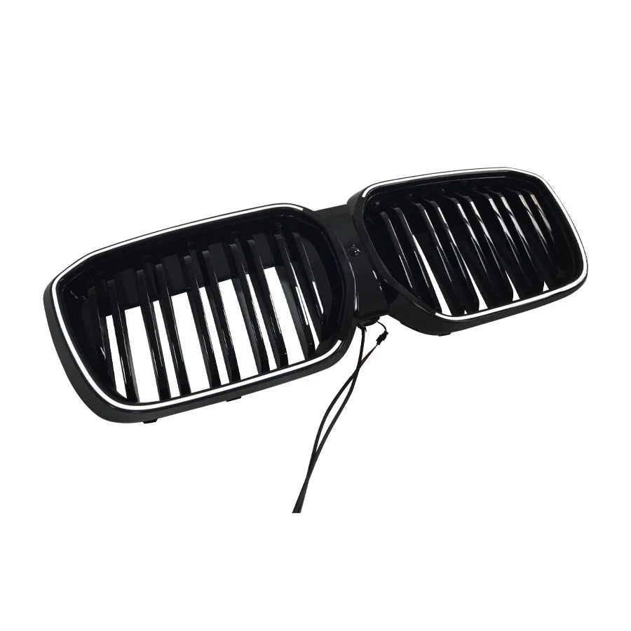 For 2021-2026 BMW iX3 Dual-Line Grill Gloss Black LED Illuminated Front Grille Direct Replacement Racing Grills Car Styling