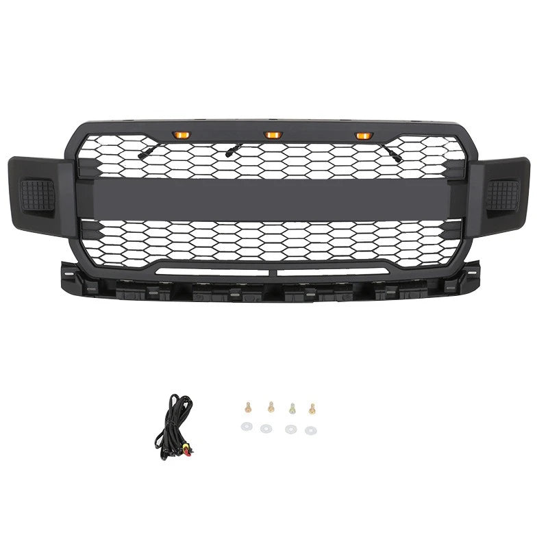 Front Bumper Grille for 2018-2020 Ford F150 F-150 LED Illuminated Grill Replacement Matte Black Style Racing Grills Car Styling