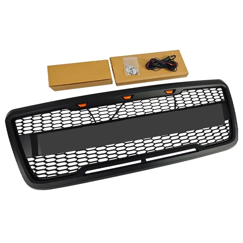 Matte Black Grille for Ford F-150 F150 2004-2008 Raptor Style Racing Grills LED Grill ABS Plastic Conversion Kit Car Accessories