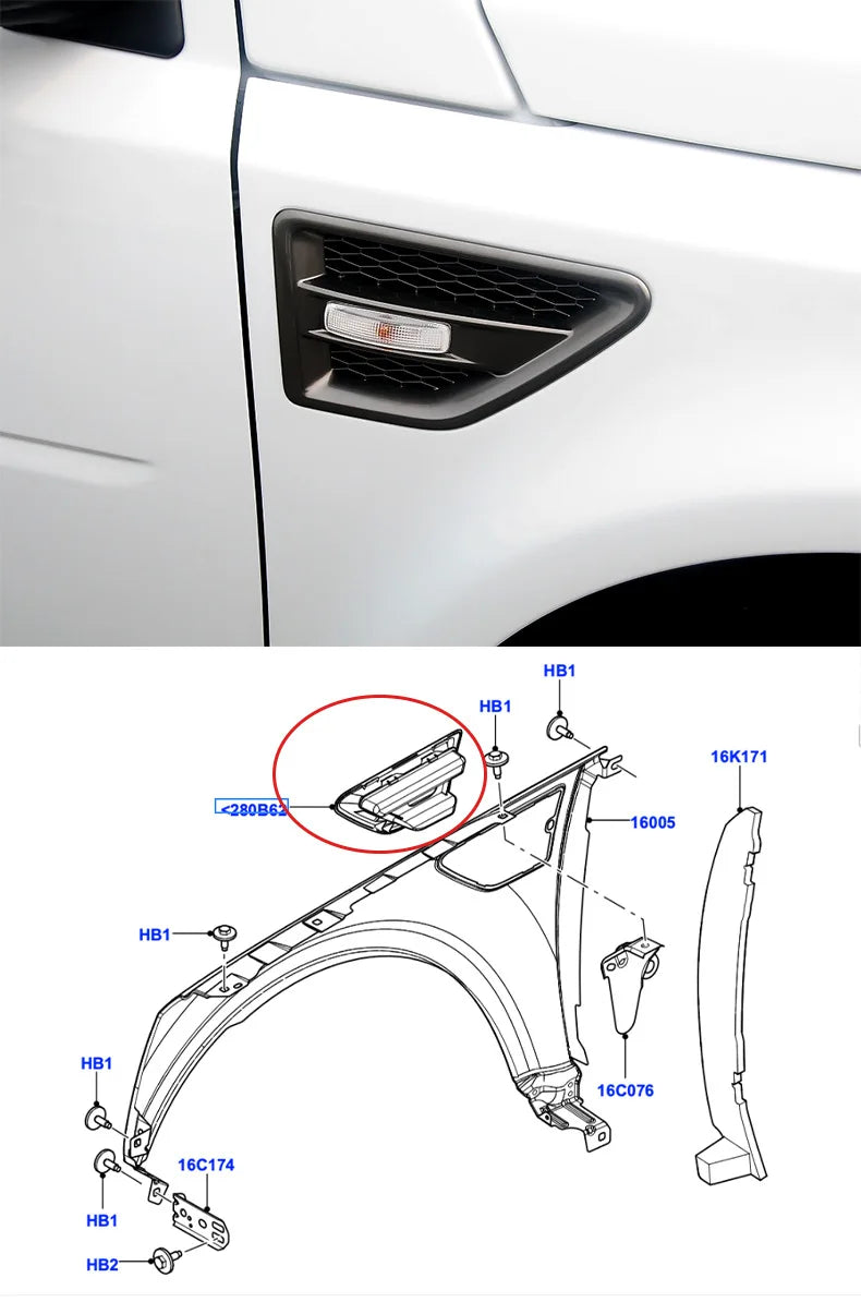 Fender Side Vent Trim for 2006-2014 Land Rover Freelander 2 - view 13