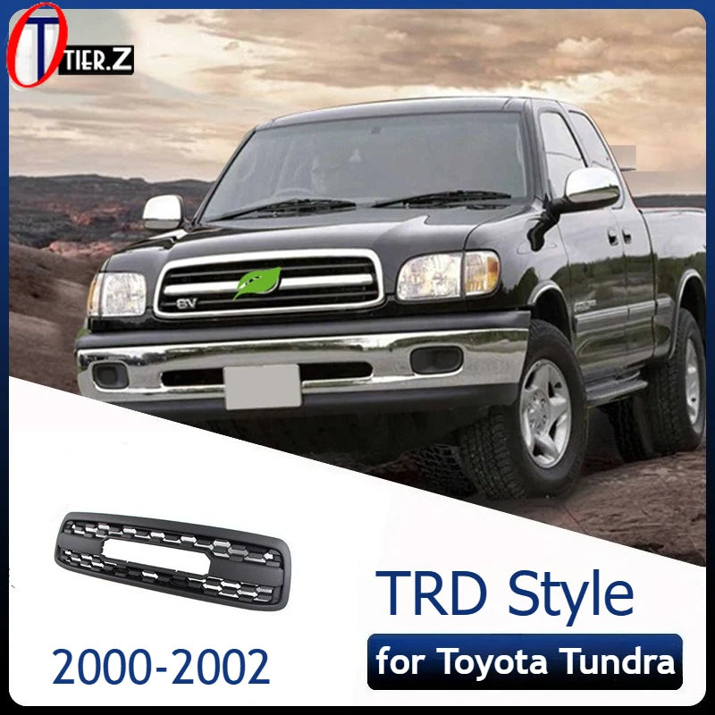 Front Bumper Grille for 2000-2002 Toyota Tundra TRD Style ABS Grill Racing Grills Car Accessories Styling Black Exterior Parts