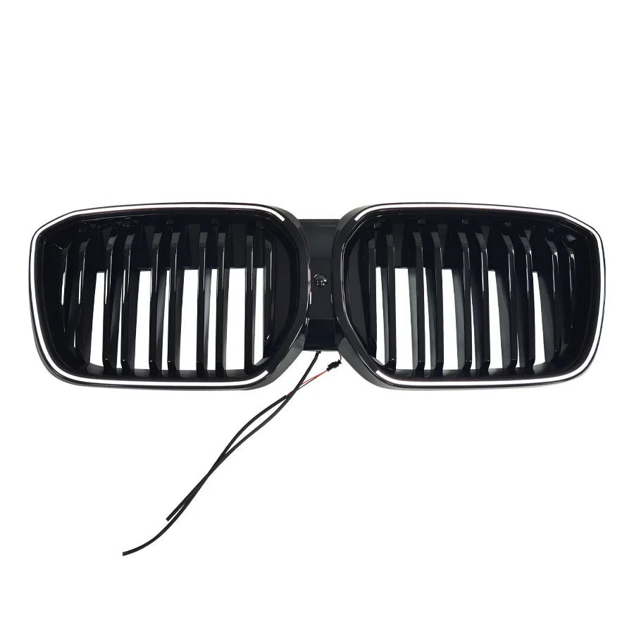 For 2021-2026 BMW iX3 Dual-Line Grill Gloss Black LED Illuminated Front Grille Direct Replacement Racing Grills Car Styling