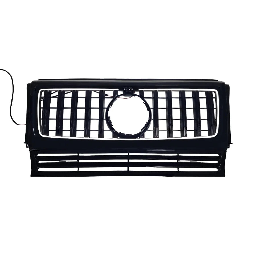 For Mercedes Benz G-Class W463 2004-2018 GT Style Grille LED Illuminated Front Grill Vertical Slat Racing Grills ABS Car Styling