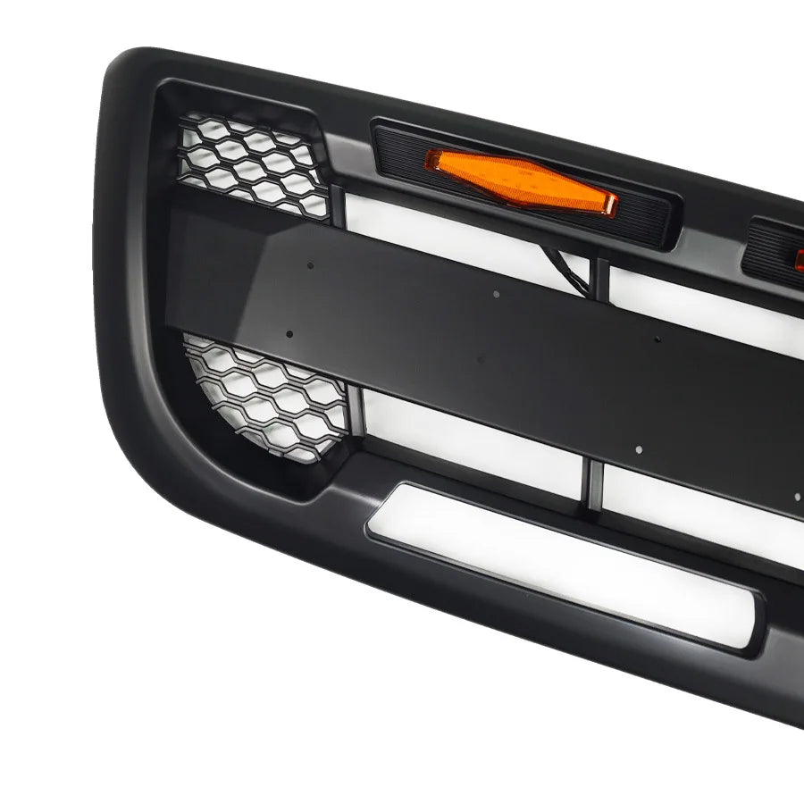 Front Bumper Grille for Ford Ranger 1998-2000 RP Style ABS Honeycomb Grill Racing Grills Amber LED Lights Off-road Accessories