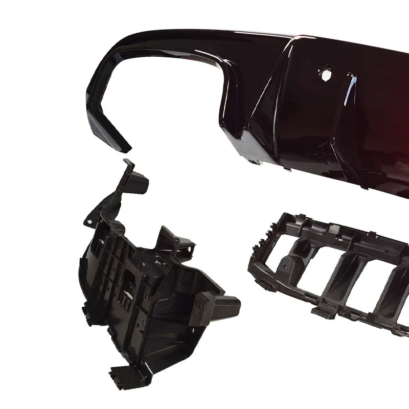 Rear Diffuser Lip with Quad Exhaust Tips Pipes for Mercedes Benz C205 Coupe, Brabus Look 2015-2021 Model Car Accessories Styling