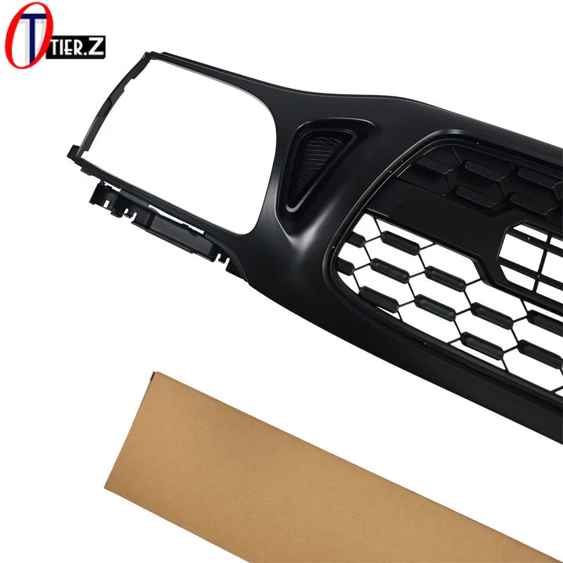 Honeycomb Front Grille Black Mesh Grill with LED Lights Racing Grills for 2001-2004 Toyota Tacoma TRD Style ABS Car Accessories