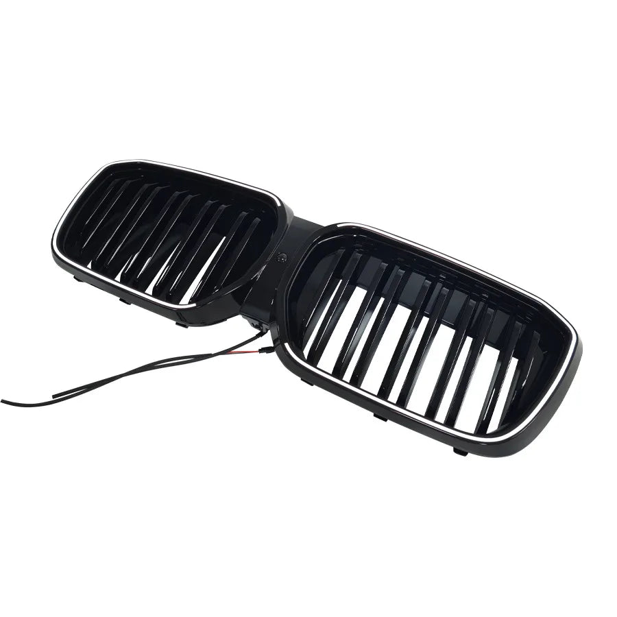 For 2021-2026 BMW iX3 Dual-Line Grill Gloss Black LED Illuminated Front Grille Direct Replacement Racing Grills Car Styling