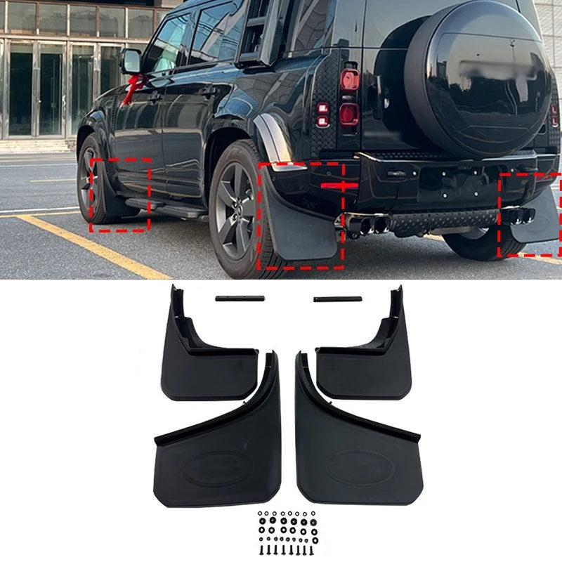 Wide Mud Flaps Splash Guards Mudguards for Land Rover Defender L663 2020 2021 2022 2023 Off-Road Front & Rear 4PCS Set