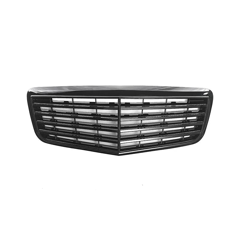 Front Bumper Grills Center Hood Grill for Mercedes-Benz E-class W211 2007-2009 Mesh Racing Grills Vertical Bar Car Accessories