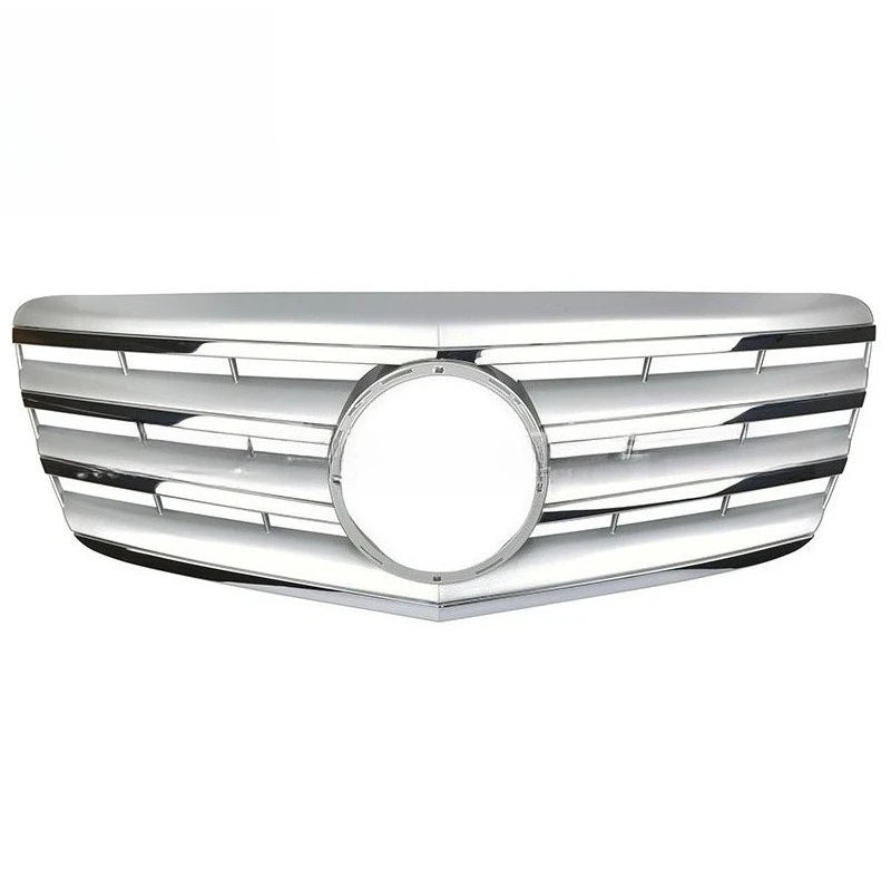 Front Bumper Grills Center Hood Grill for Mercedes-Benz E-class W211 2007-2009 Mesh Racing Grills Vertical Bar Car Accessories