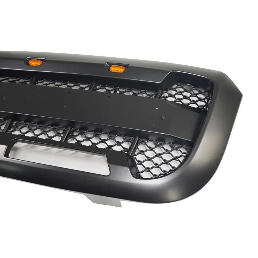 For Ford Ranger 2004-2011 RP Style Off-Road Grille ABS Honeycomb Insert Grill with Amber LED Marker Lights Racing Grills Styling