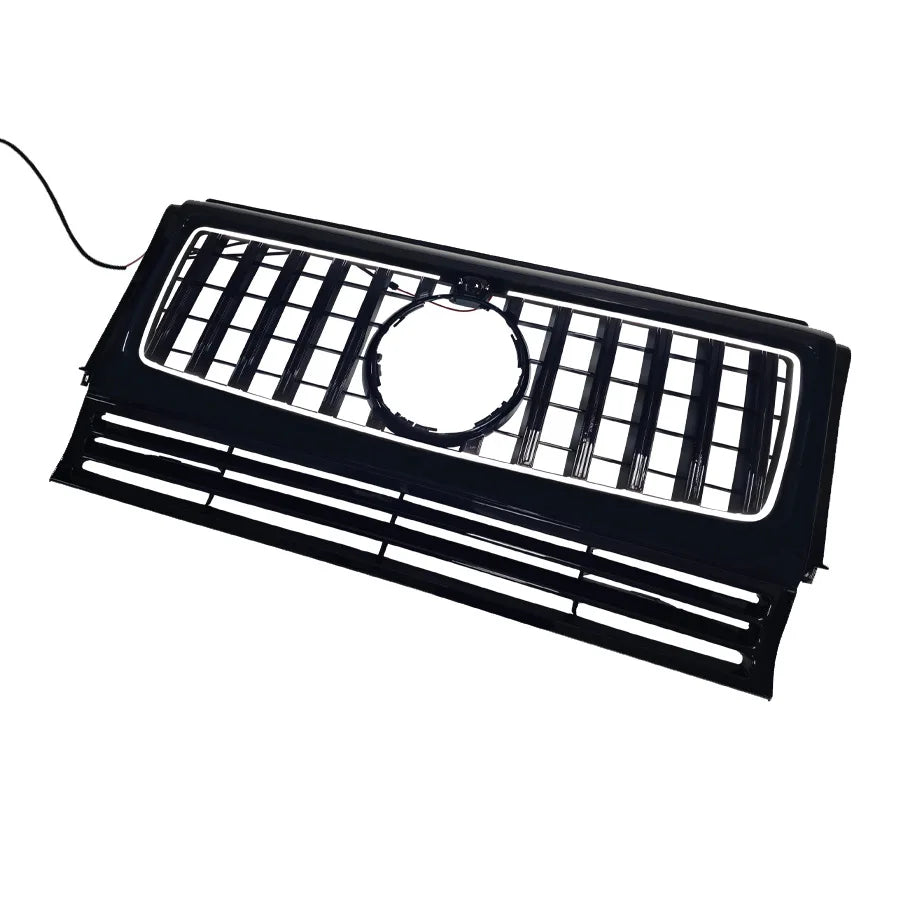 For Mercedes Benz G-Class W463 2004-2018 GT Style Grille LED Illuminated Front Grill Vertical Slat Racing Grills ABS Car Styling